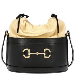 Horsebit leather bucket Black P00435233