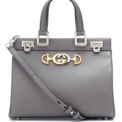 Zumi Small leather tote Grey P00422213