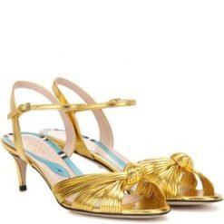 Gucci Leather 6cm sandals Gold P00204698