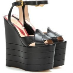 Gucci Leather platform sandals Black