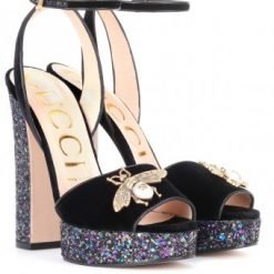 Gucci Velvet plateau pumps Nero