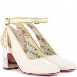 Gucci Studded patent-leather pumps White