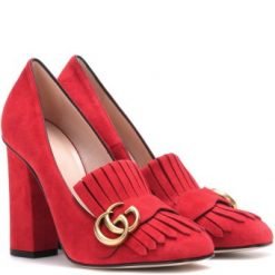 Gucci Suede loafer 10.5cm pumps Red