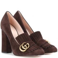 Gucci Suede loafer 10.5cm pumps Cocoa