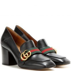 Gucci Leather mid-heel 8cm loafers Black