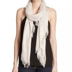 GG Metallic Pattern Shawl White-Grey