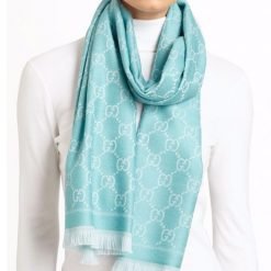 GG Wool Scarf Blue-White N408726990368