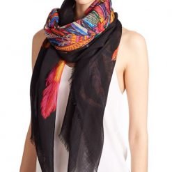 Gucci Feathers Wool Shawl Black-Multi N400087138986