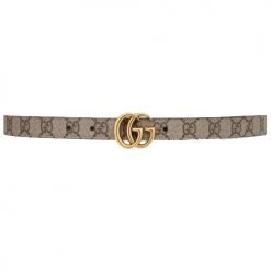 Gucci buckle double-sided narrow belt black