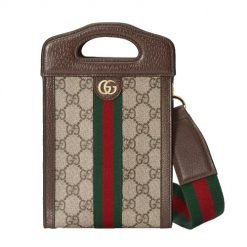 Ophidia GG top handle mini bag Beige ebony