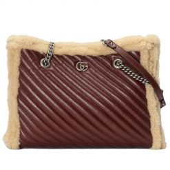 GG Marmont medium matelasse tote Claret