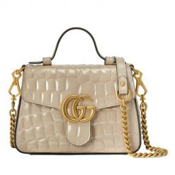 GG Marmont mini crocodile top handle bag