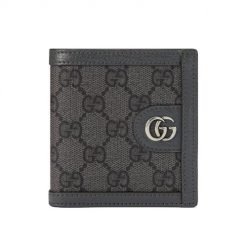 Ophidia GG wallet Grey and black GG Supreme canvas